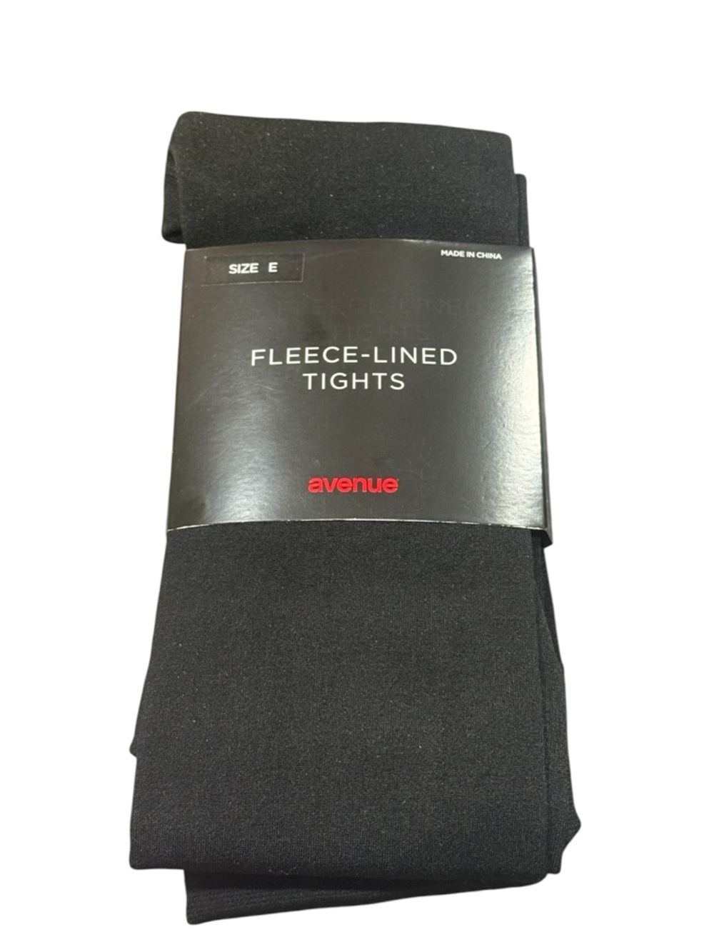 Avenue Plus Size Fleece-Lined Tights - Black Size E